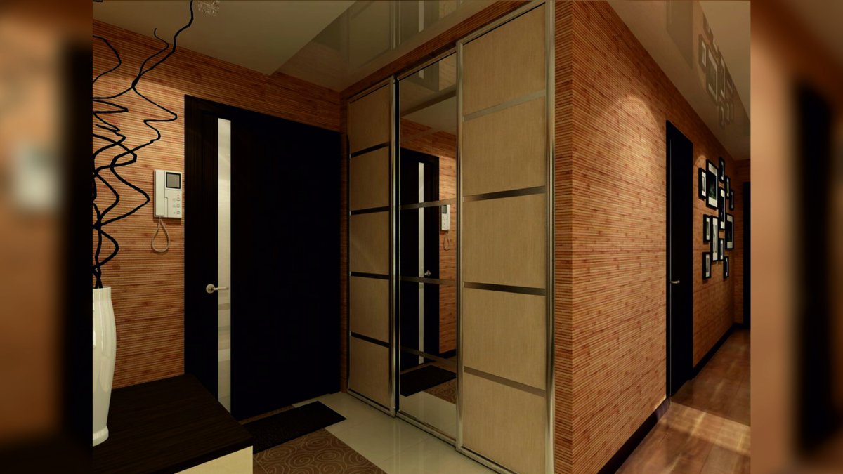 Серые стены в прихожей