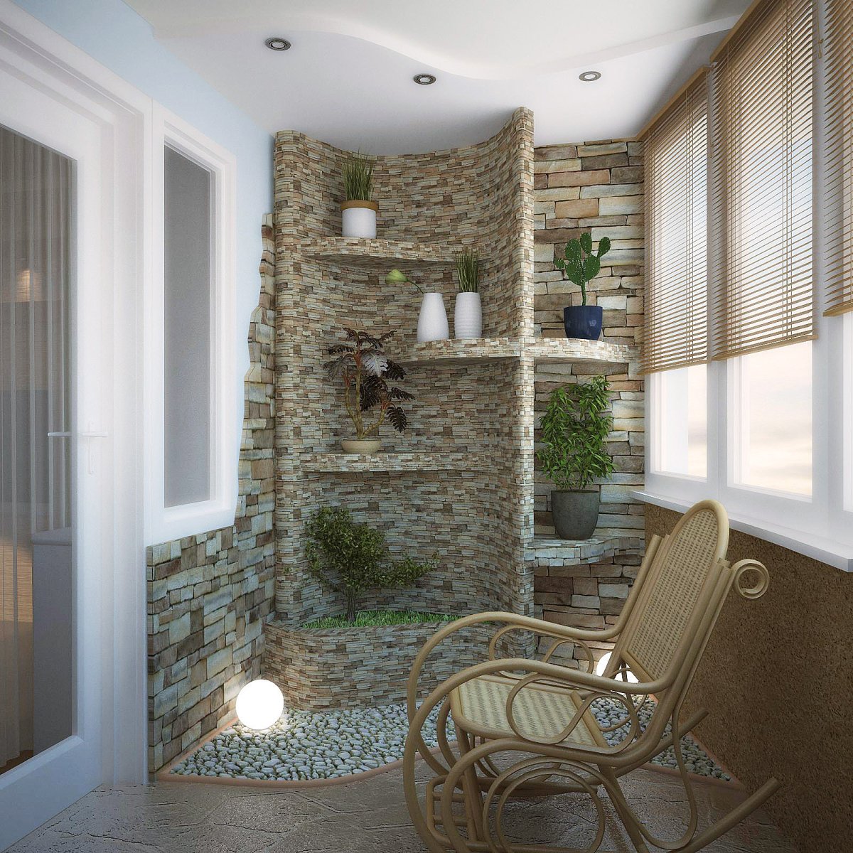 Кресло кокон на балконе