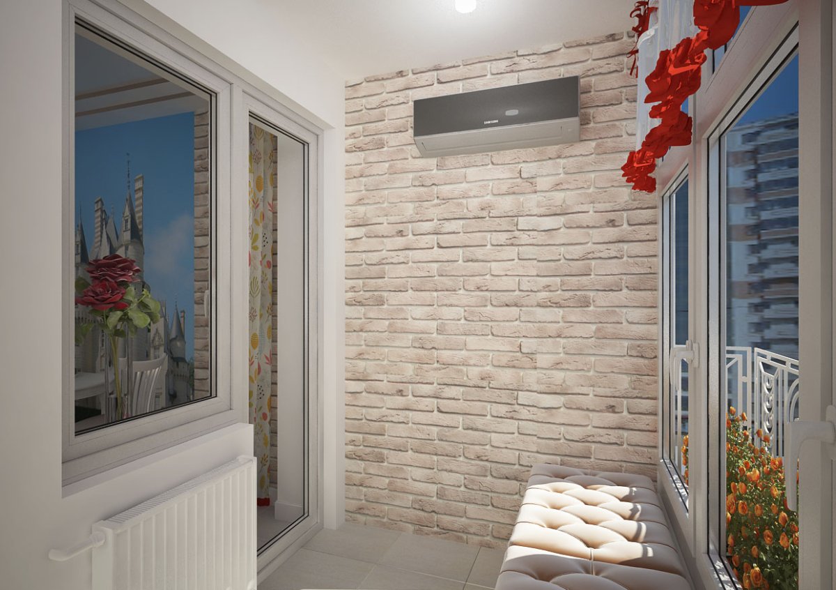 Лоджия в стиле лофт