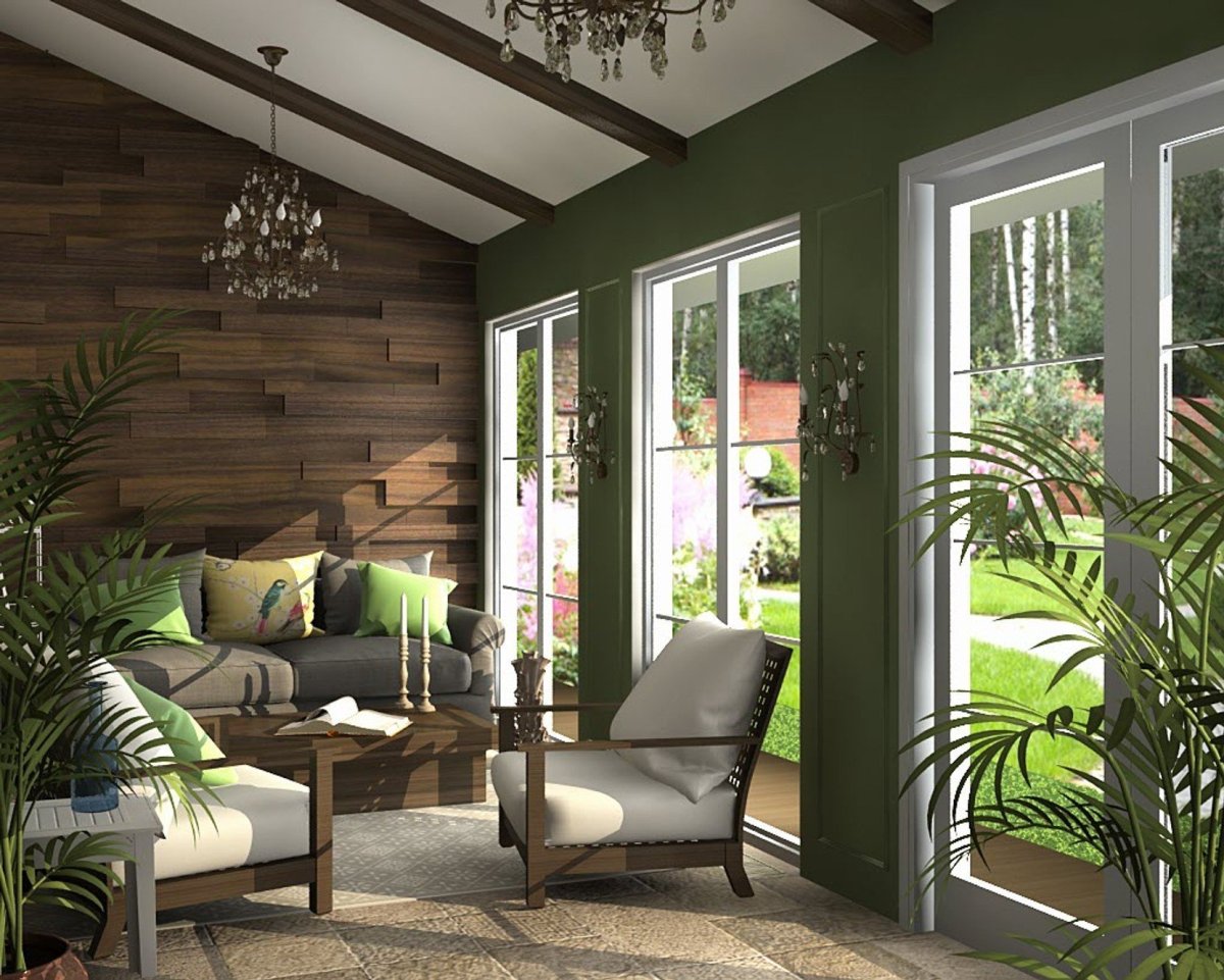 Лестница на террасу деревянная