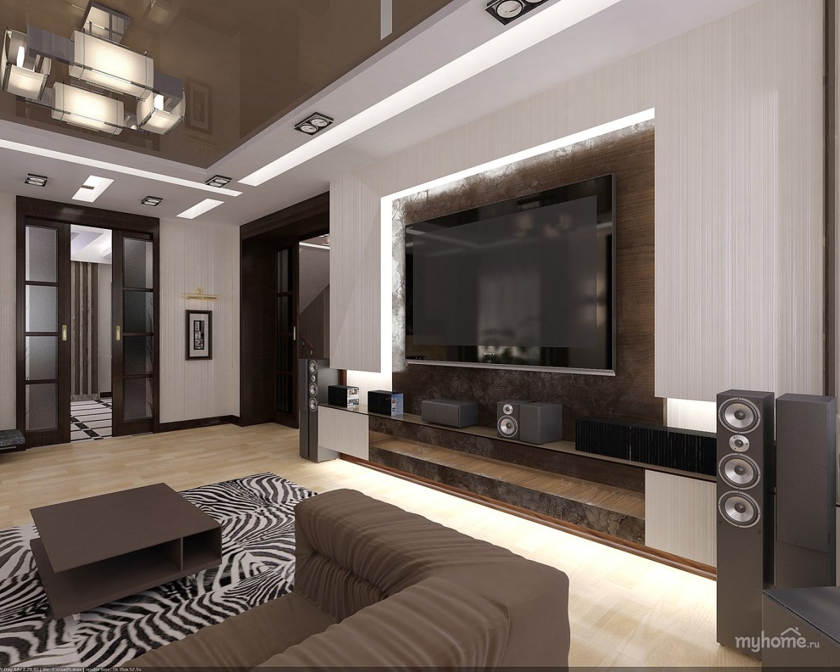 Гостиная с 4 дверями