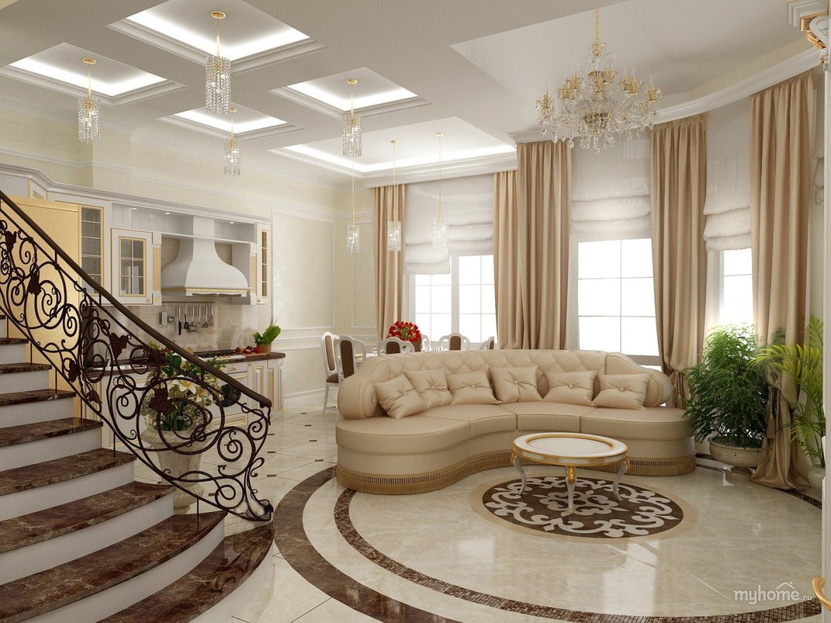 Фрески в интерьере гостиной