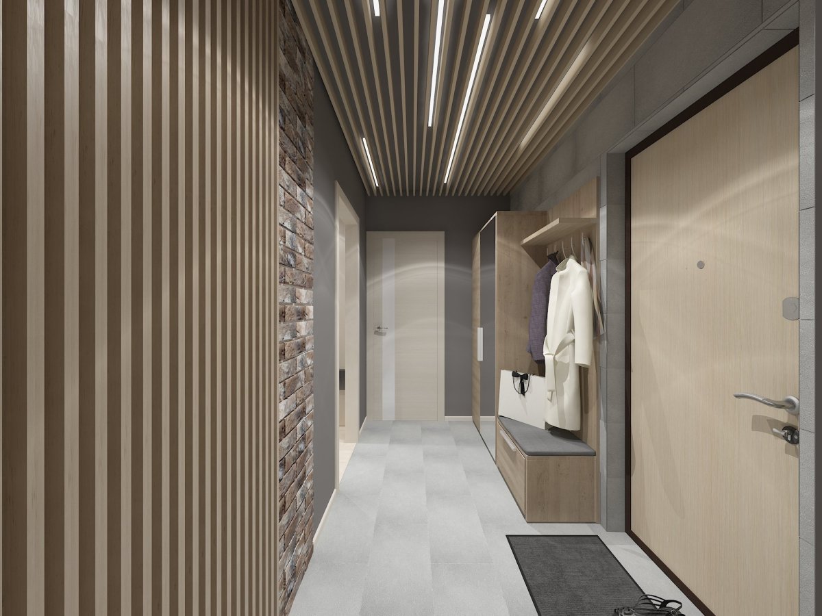 Ванная комната с деревянной отделкой