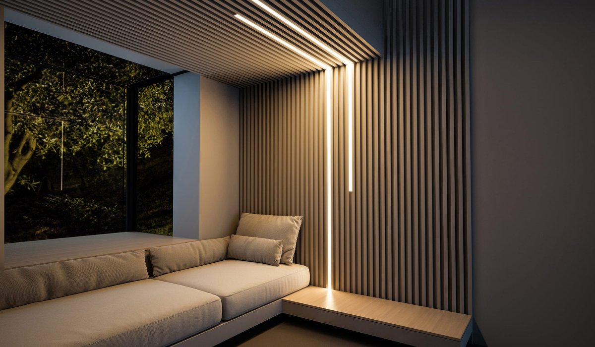 Потолок из деревянных реек