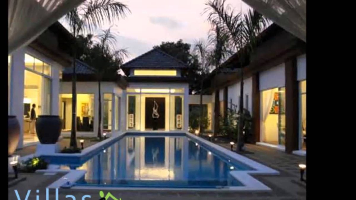 П-образный дом с бассейном посередине