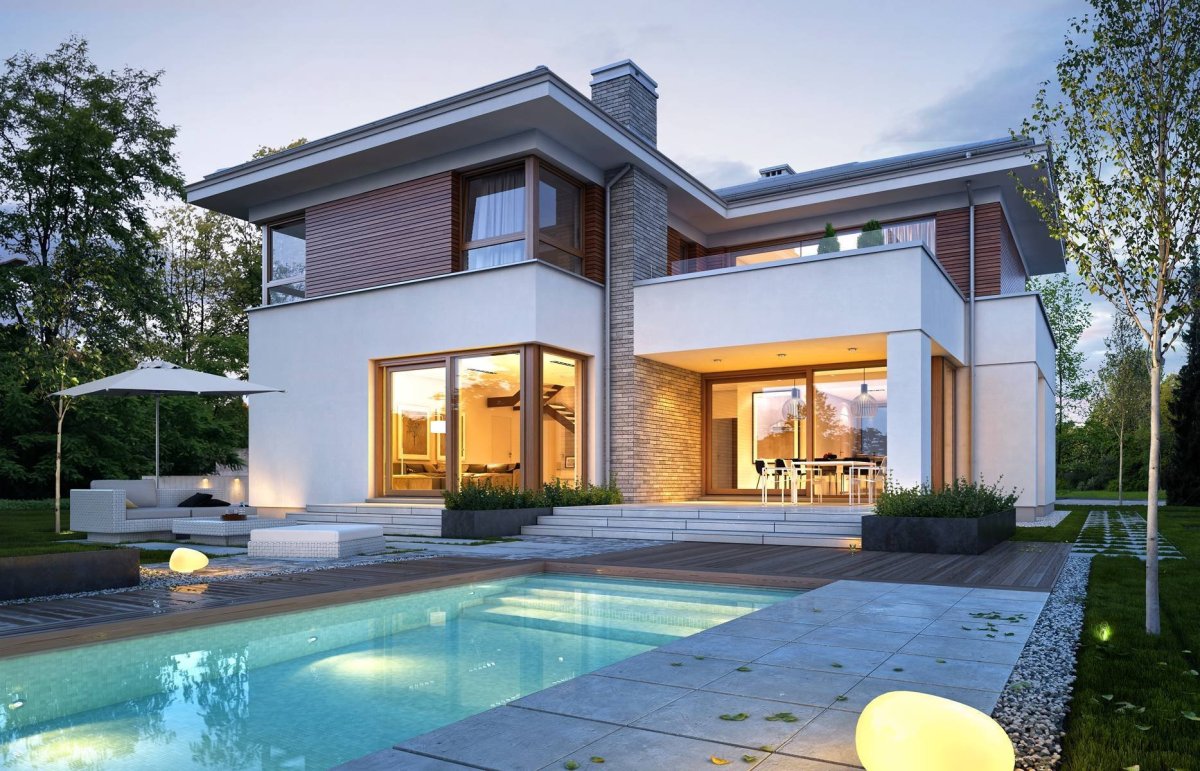 Красивый двухэтажный дом