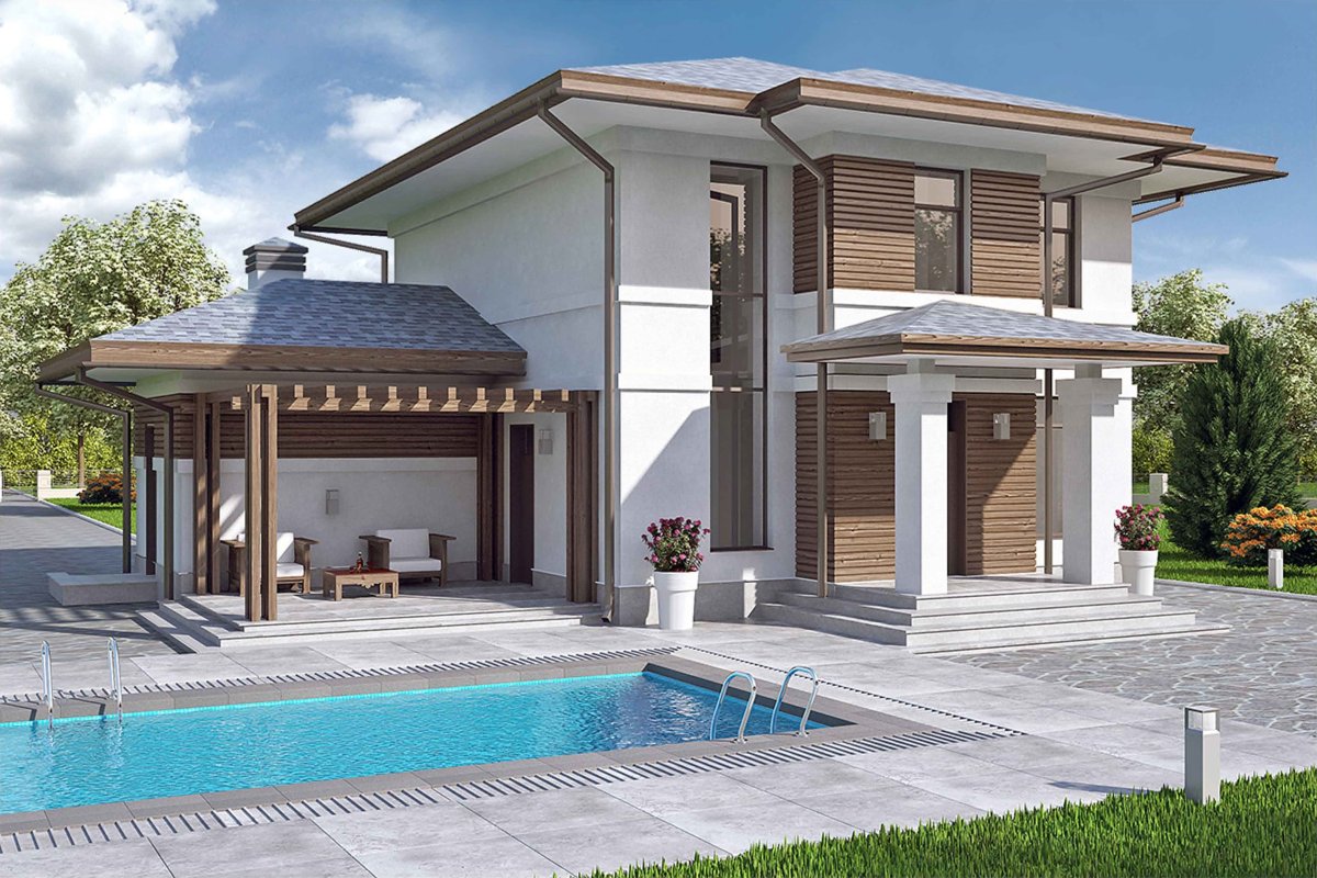 Стиль Райта дом 150 кв.м