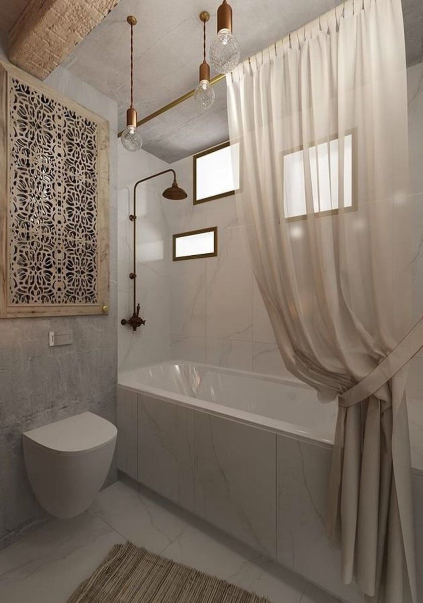 Современные Ванные комнаты в однокомнатной квартире