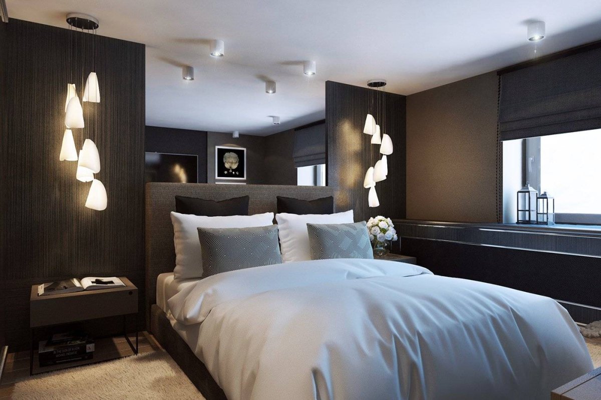 Шоколадная спальня в современном стиле
