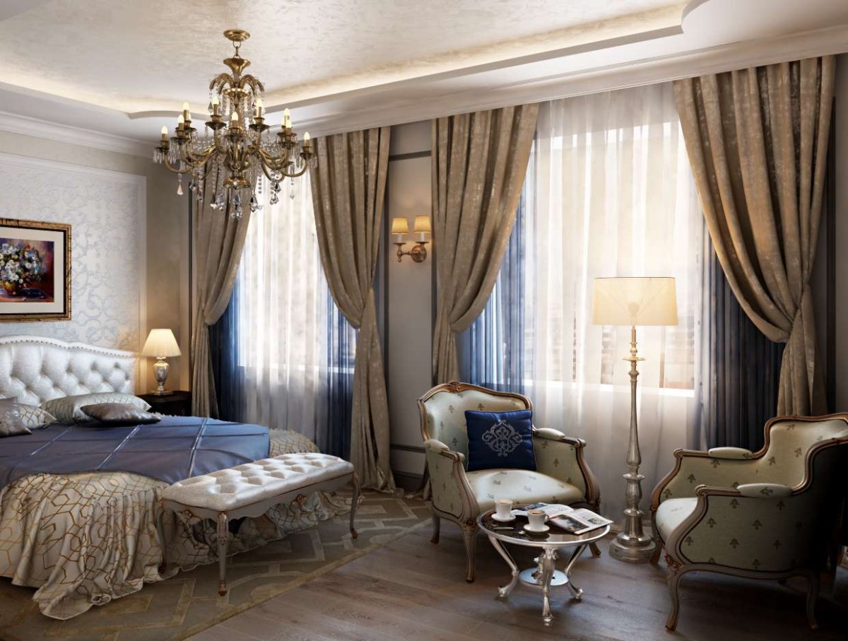 Шторы цвета слоновая кость в интерьере