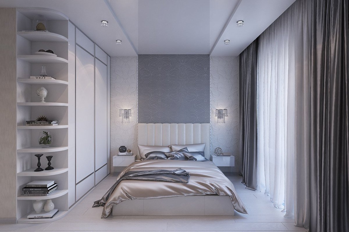 Интерьер прямоугольной комнаты