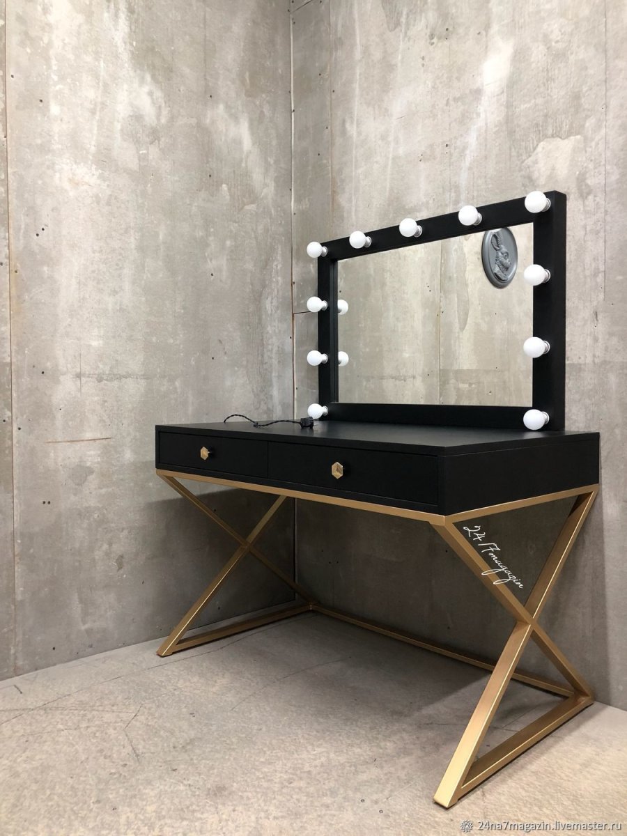 Гримерное зеркало лофт