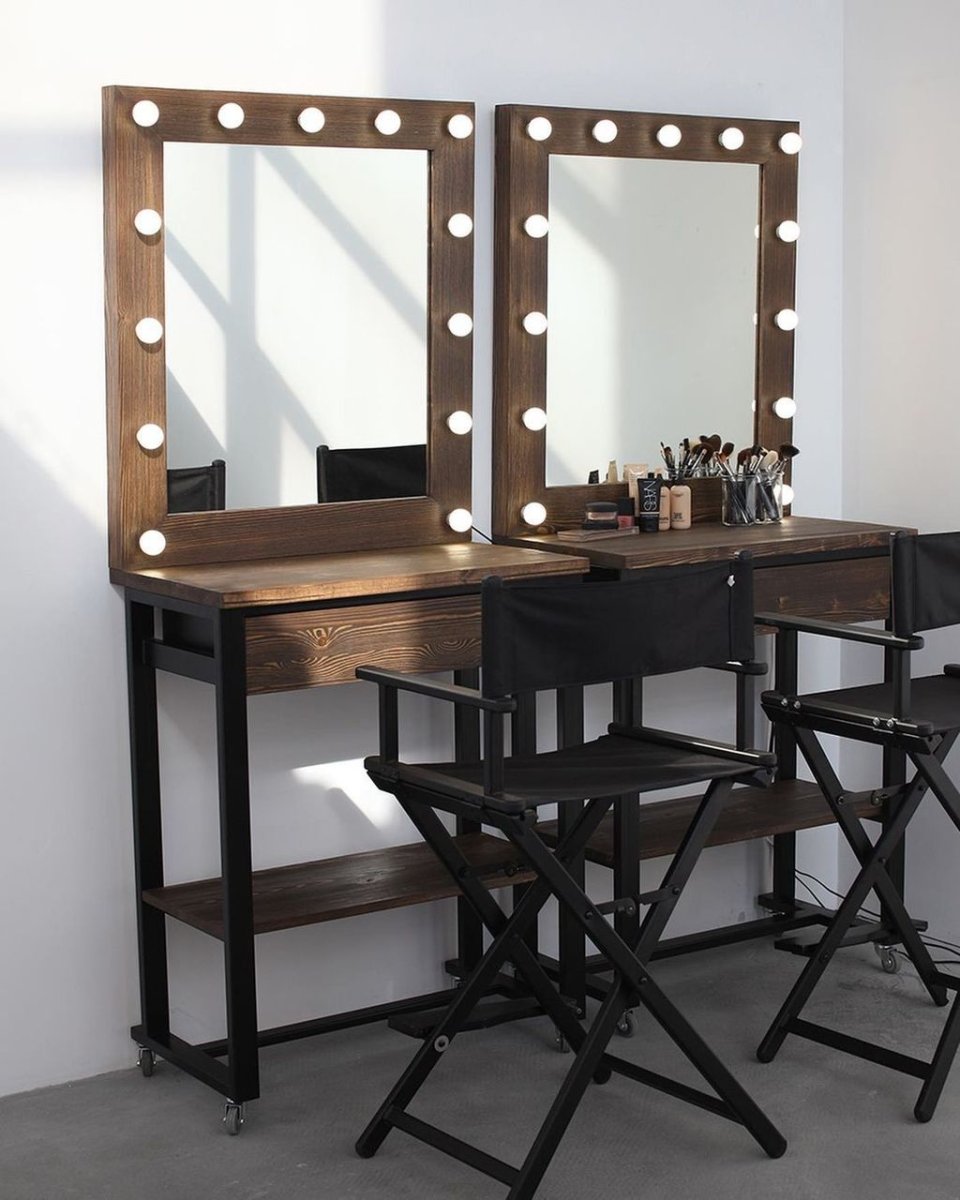 Гримерное зеркало в стиле лофт