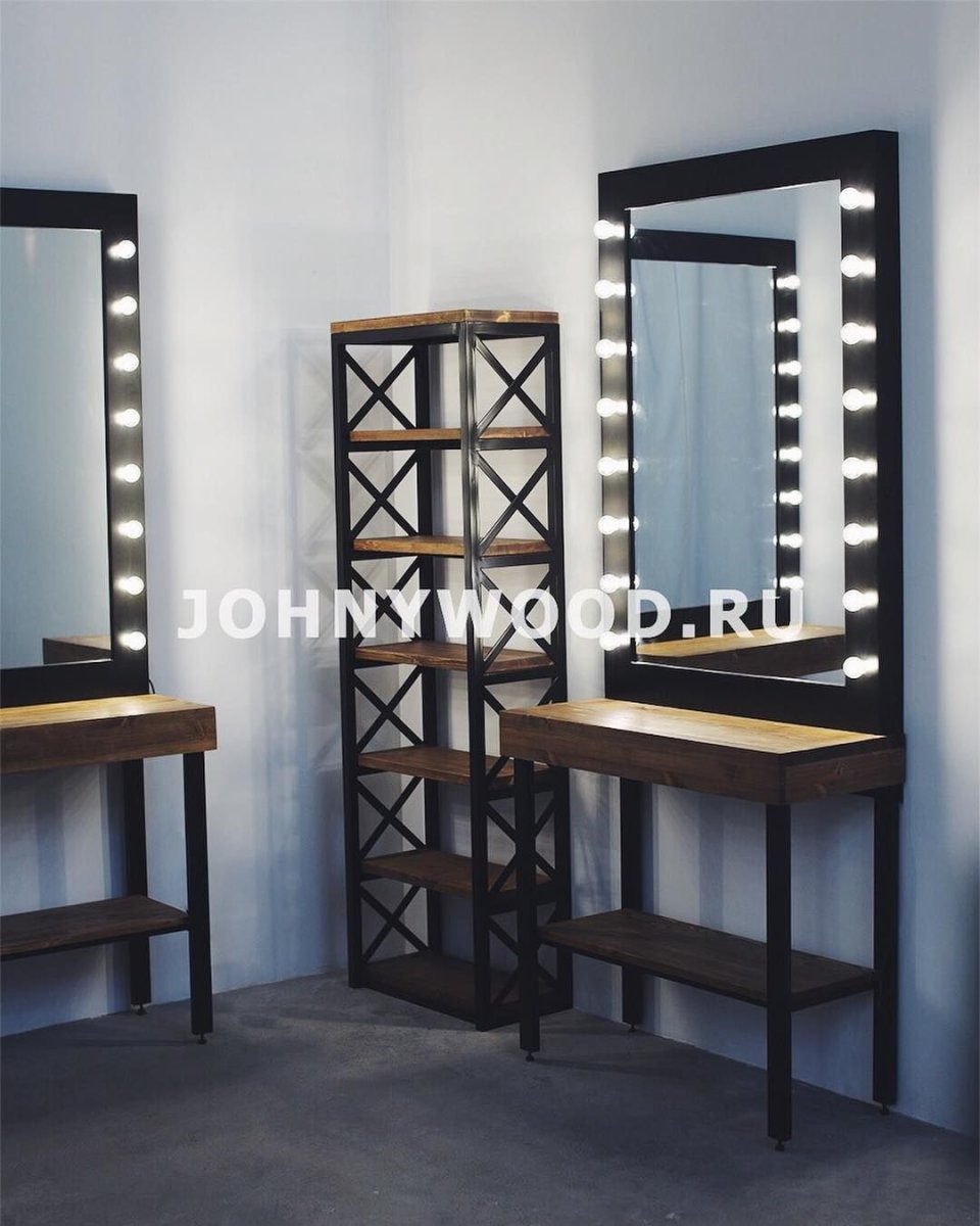 Гримерное зеркало из слэба