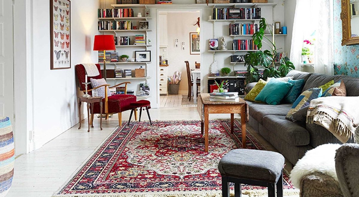 Ковер в скандинавском стиле в интерьере