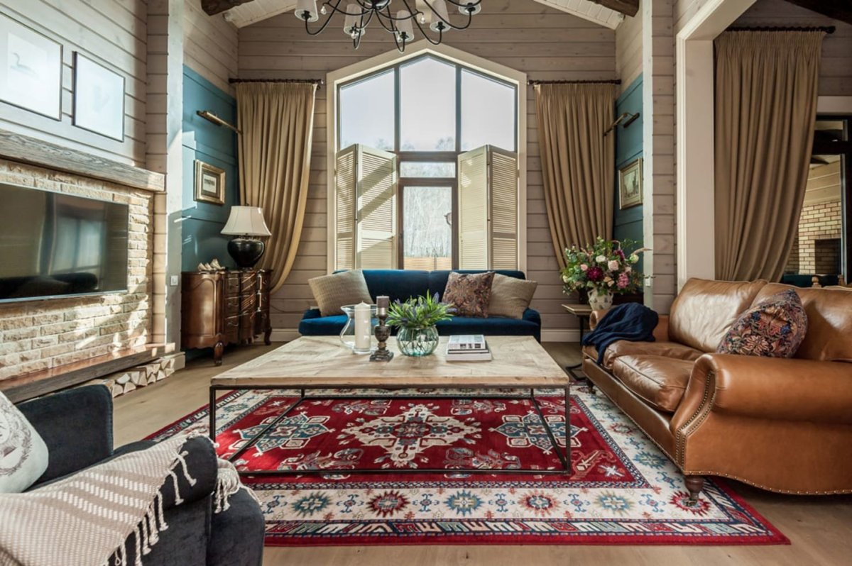 Ковер в деревянном доме