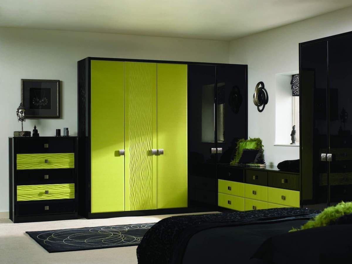 Спальня лаймового цвета