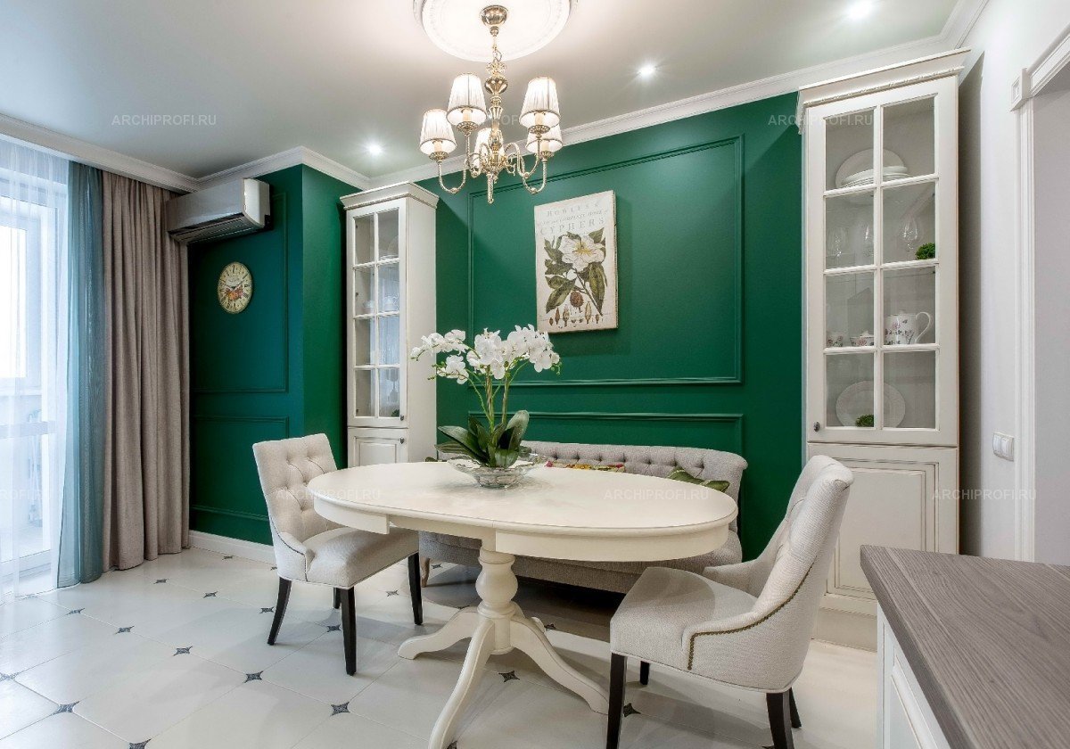 Гостиная Неоклассика изумрудный