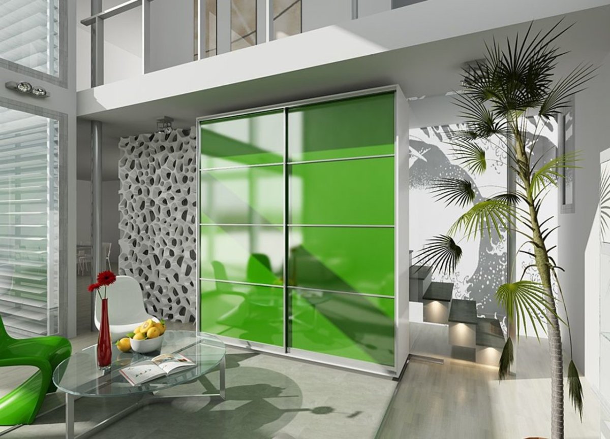 Шкаф купе салатовый