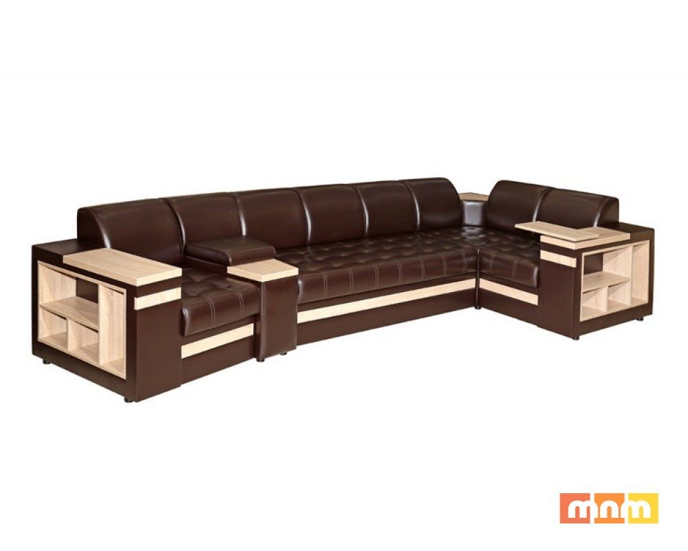 Угловой диван с баром в углу