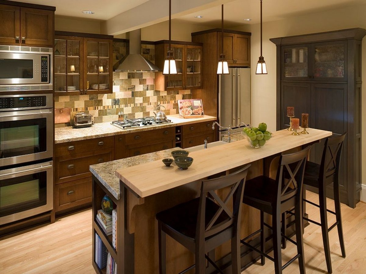 Кухонный островок с барной стойкой