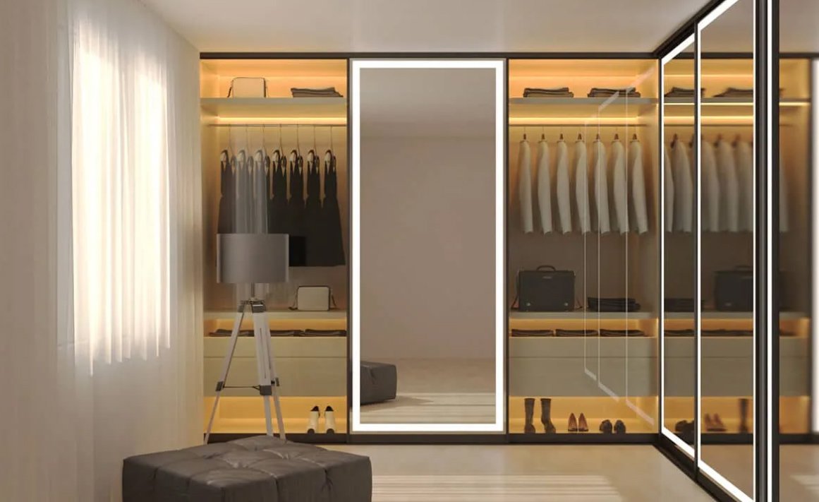 Гардеробная с зеркалом