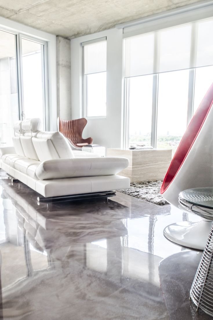 Наливной пол в гостиной