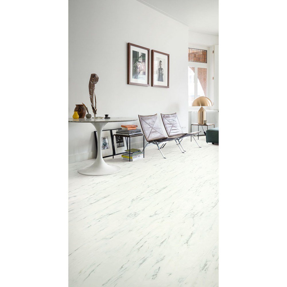 ПВХ-плитка quick-Step QS Livyn Ambient click AMCL 40136 мрамор Каррарский белый