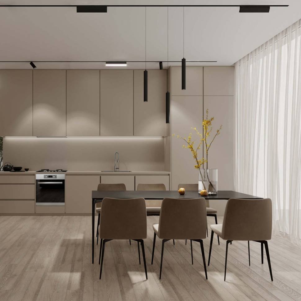 Магнитный трековый шинопровод в интерьере