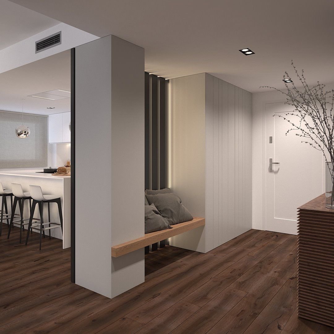 Перегородка между прихожей и гостиной