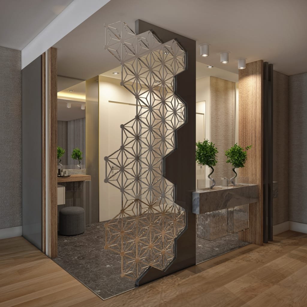 Перегородка для зонирования кухни и прихожей