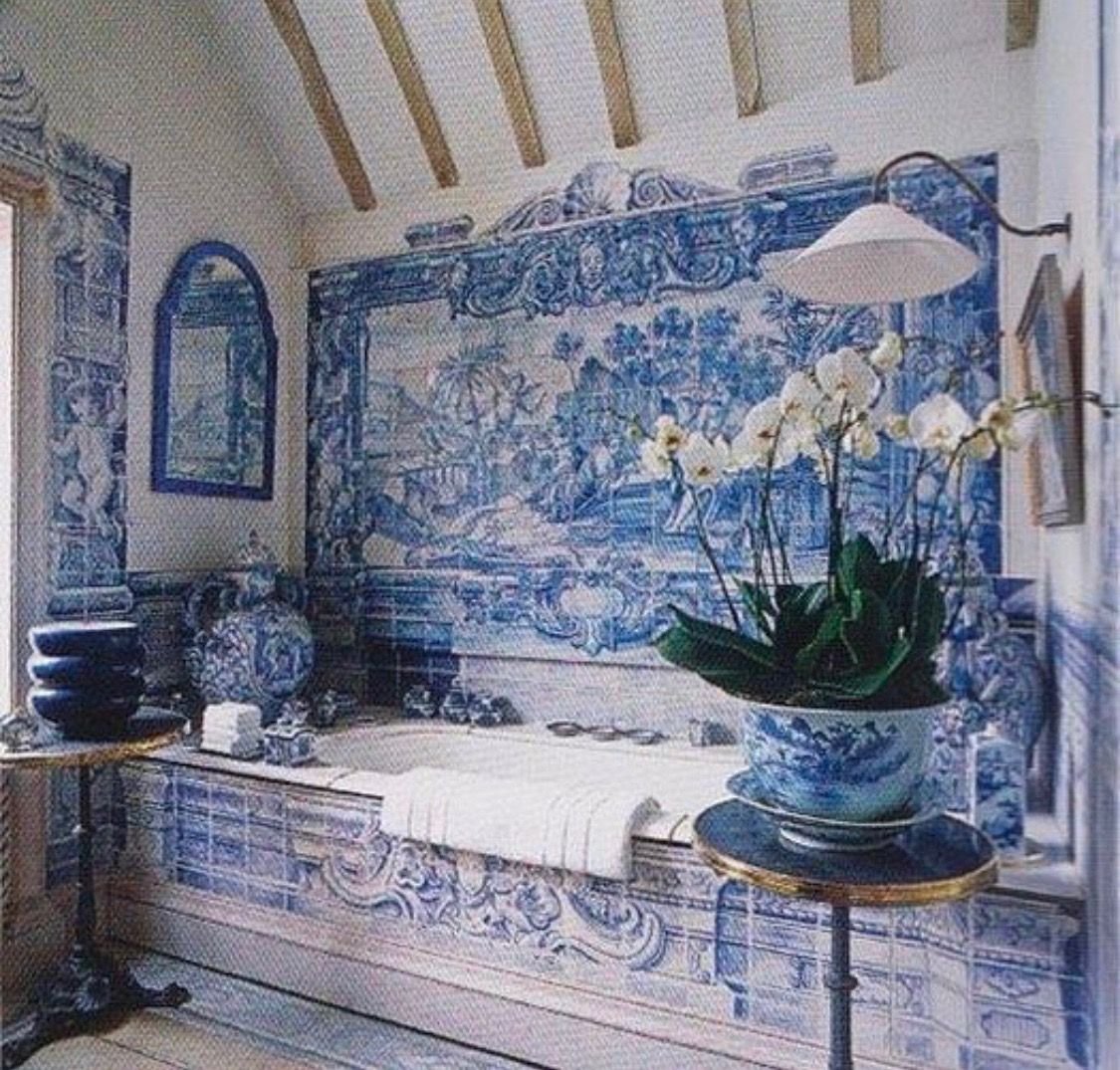 Плитка Камелот синий в интерьере