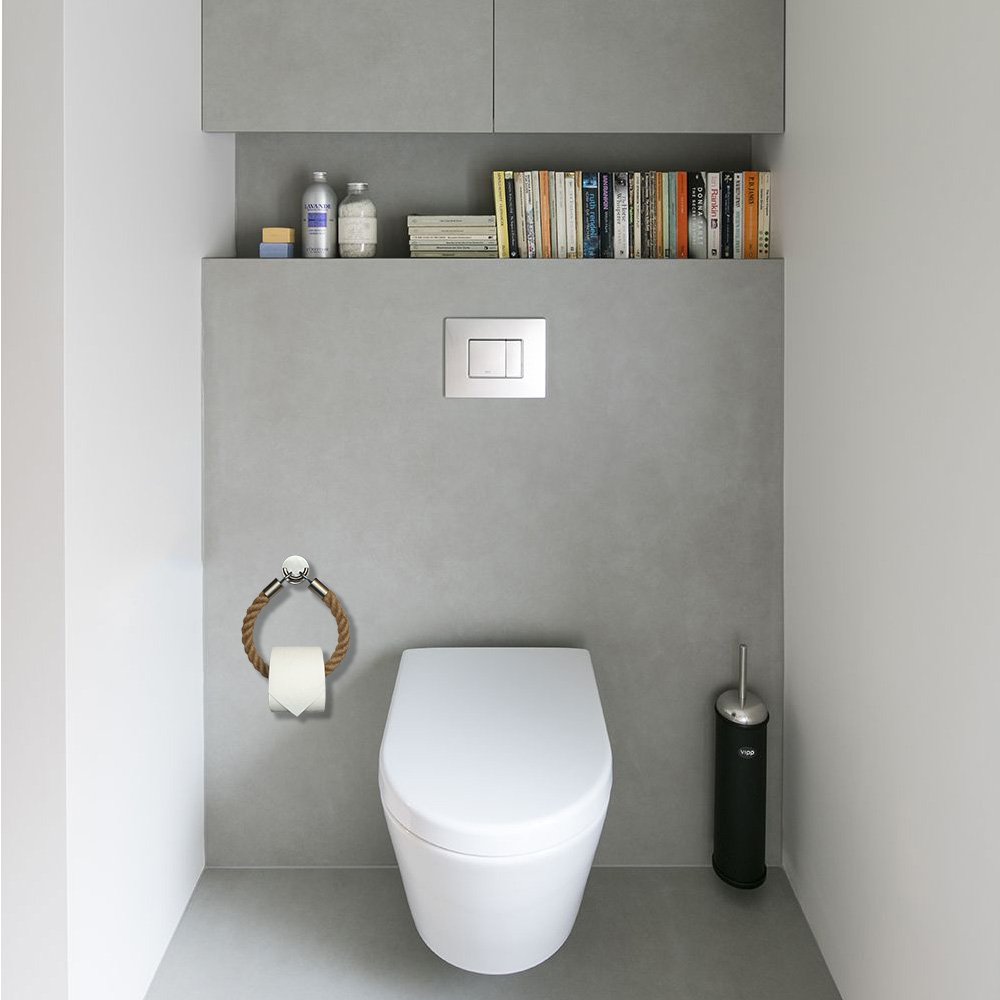 Стильный шкаф за унитазом