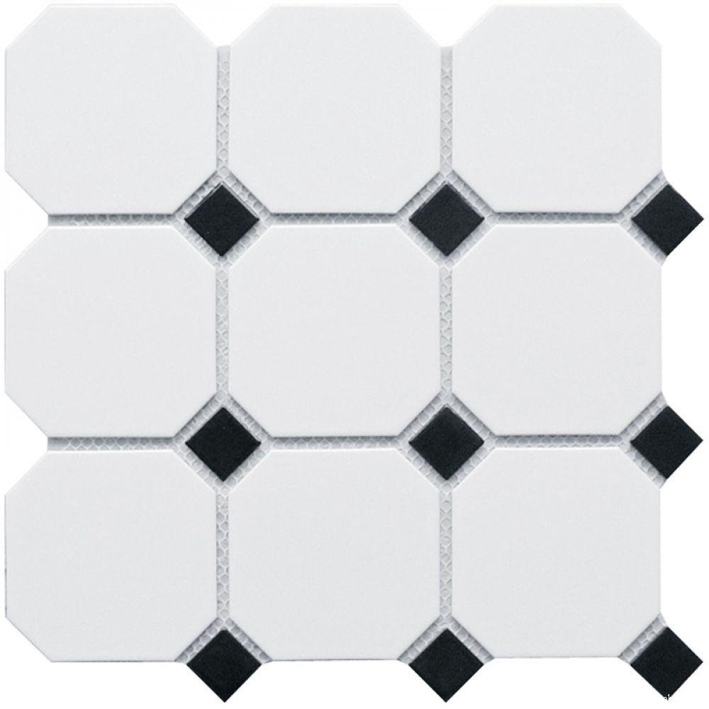 Плитка White Octagon 16/Black Dots 14 30x30