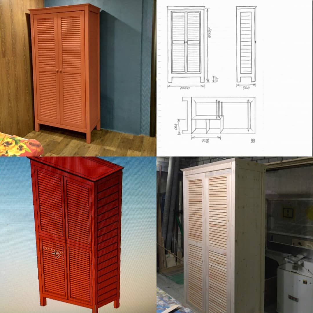 Шкаф для гаража с жалюзийными дверцами