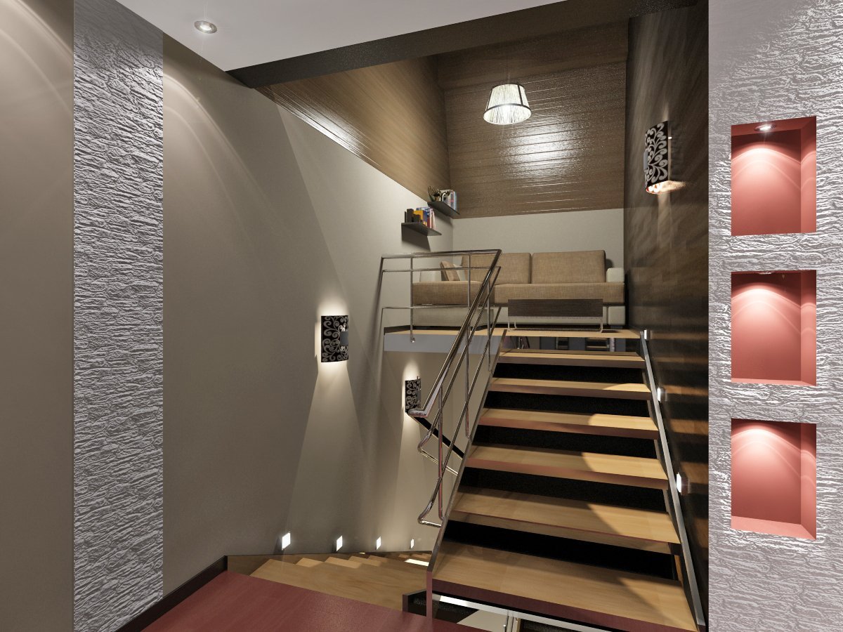 Освещение лестницы в частном