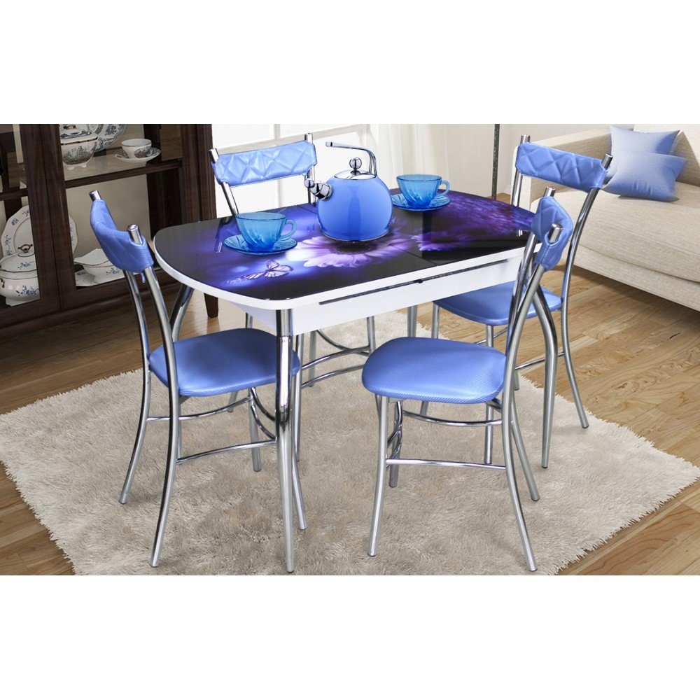 Стол обеденный синий