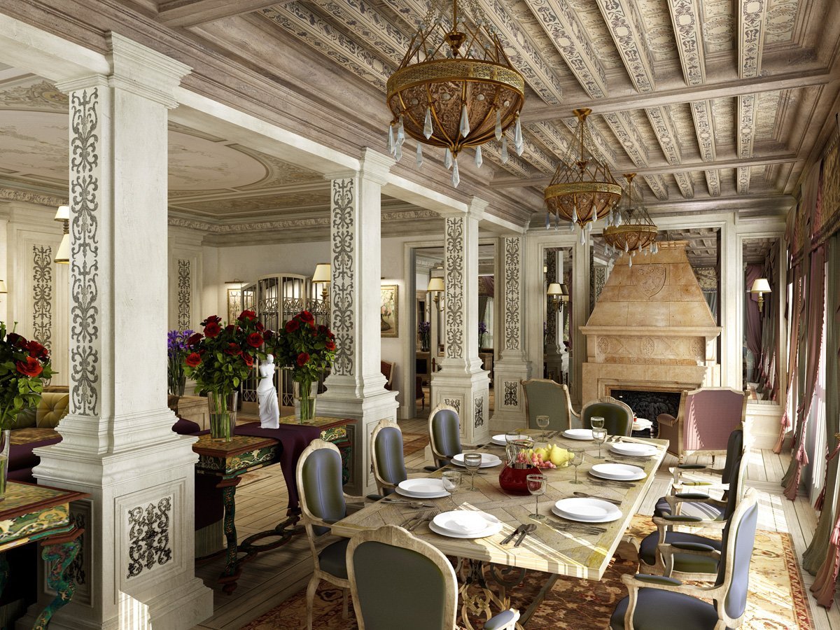 Классический интерьер в русском стиле