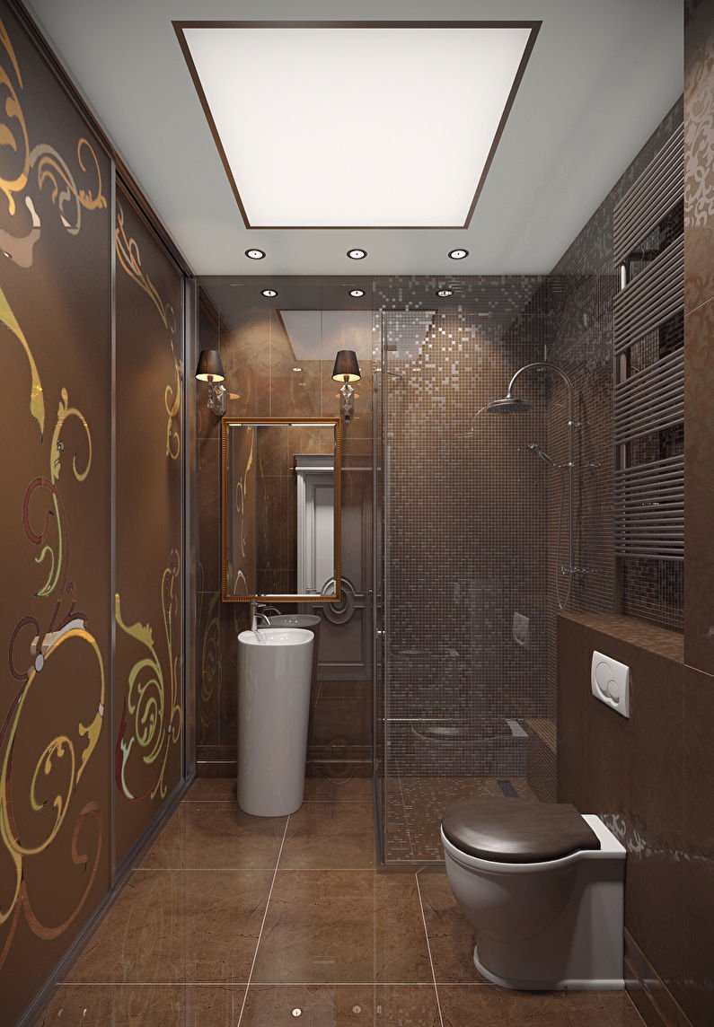 Дизайнерский потолок в туалете