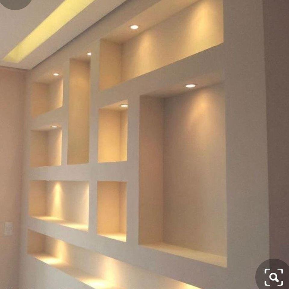 Полки из гипсокартона с подсветкой