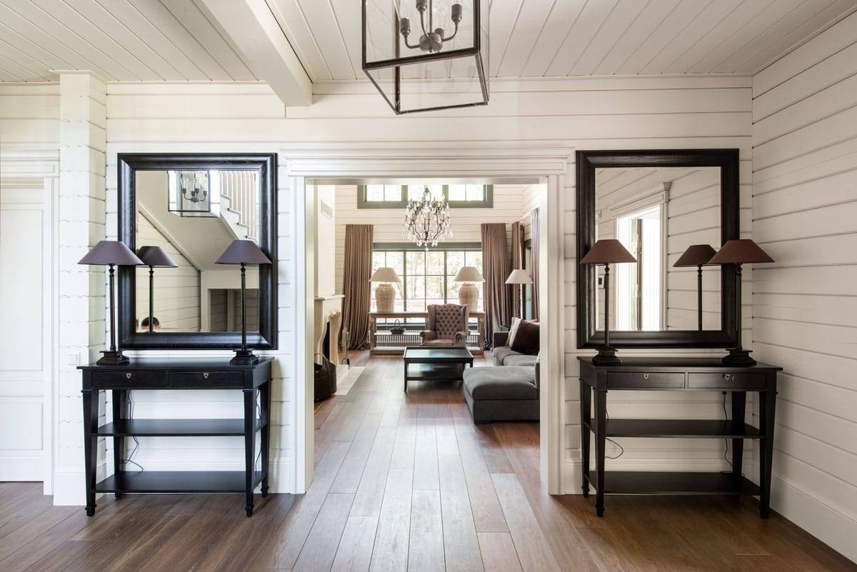 Брус в интерьере