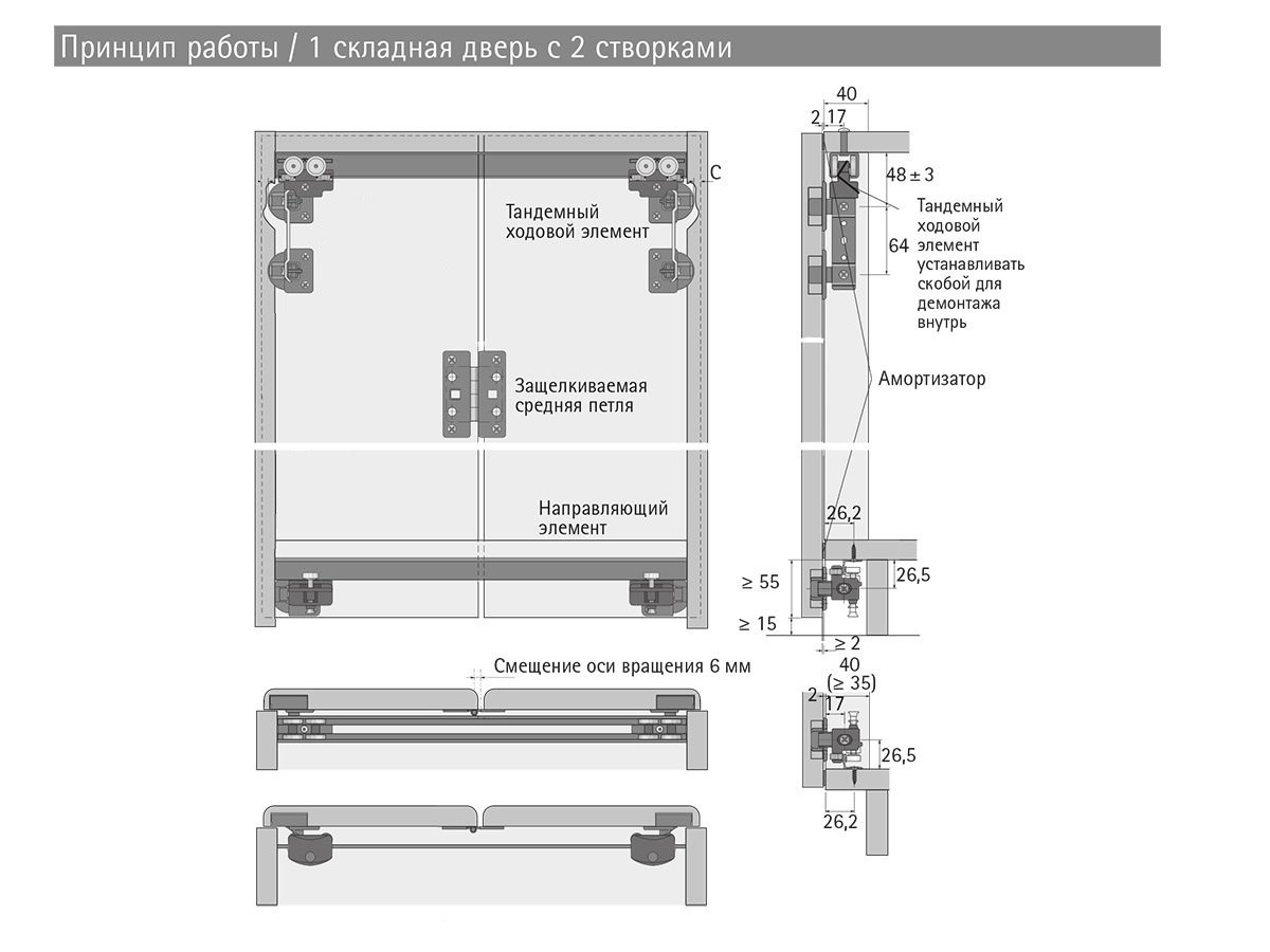 Система складных дверей WINGLINE 77