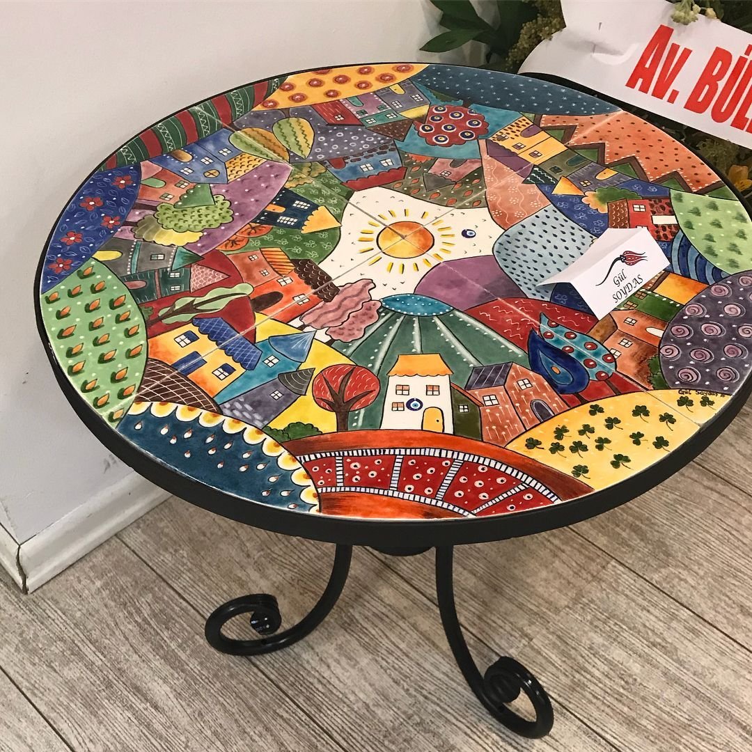 Столик мозаика круглый