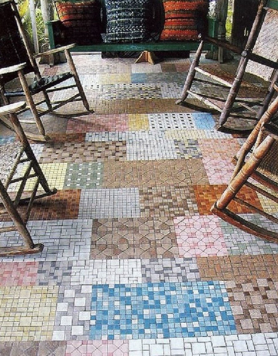 Пол из разной плитки