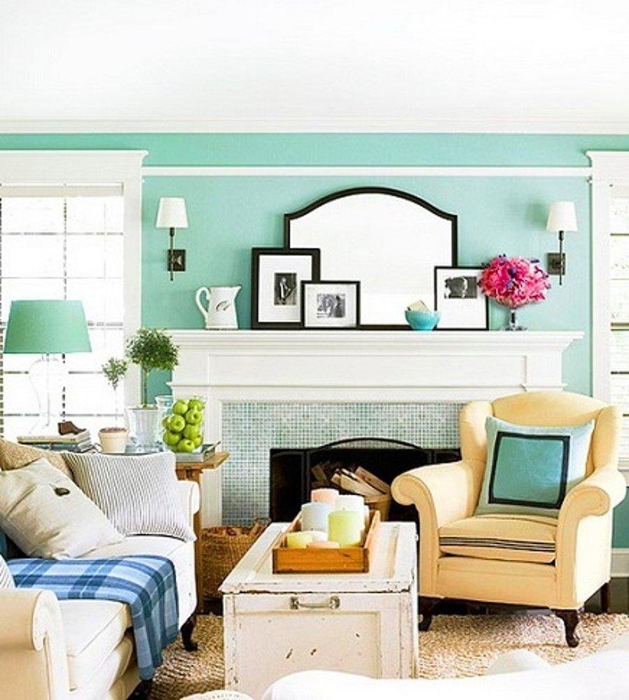 Гостиная в мятном цвете