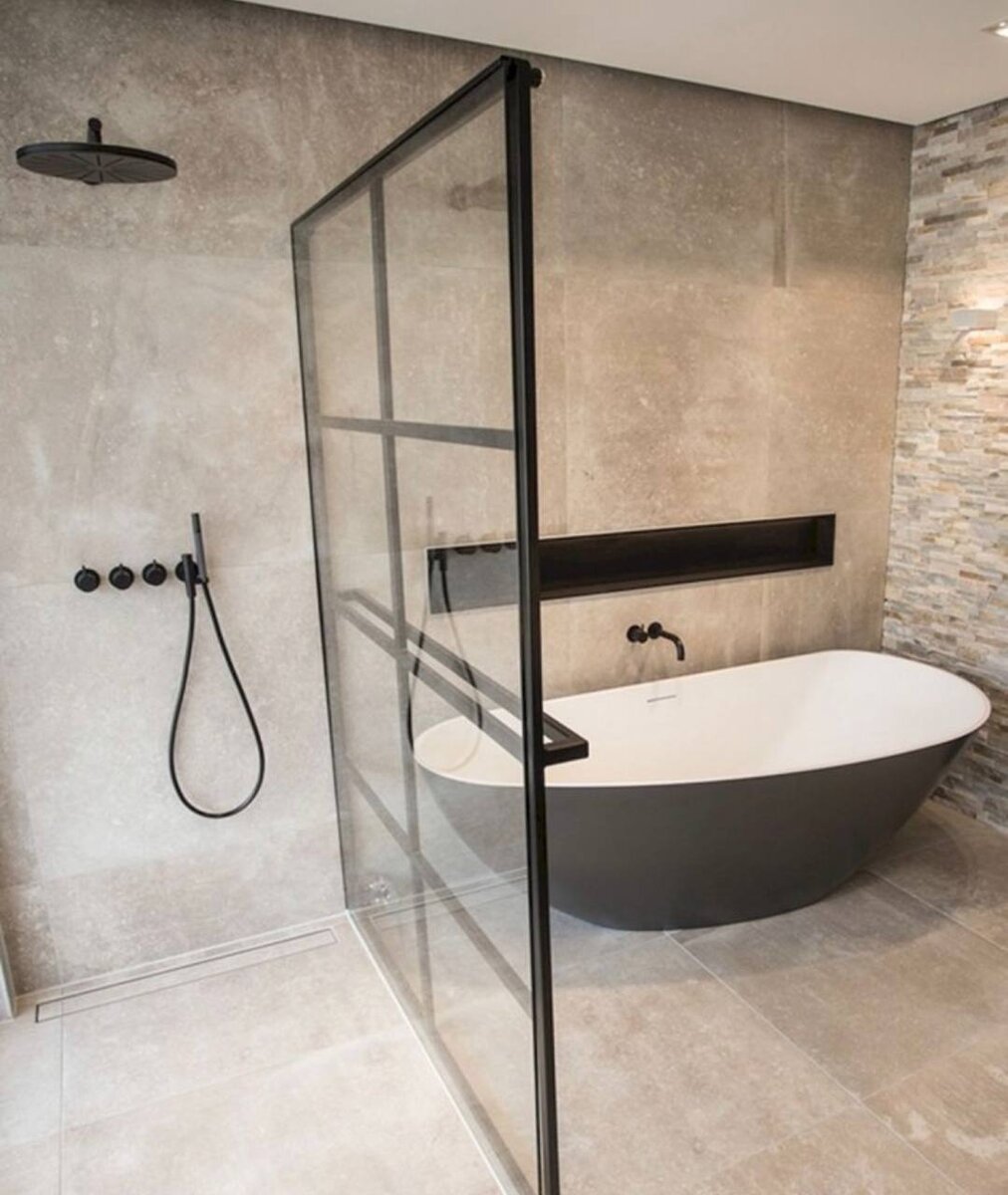 Ванная и душевая в одной комнате