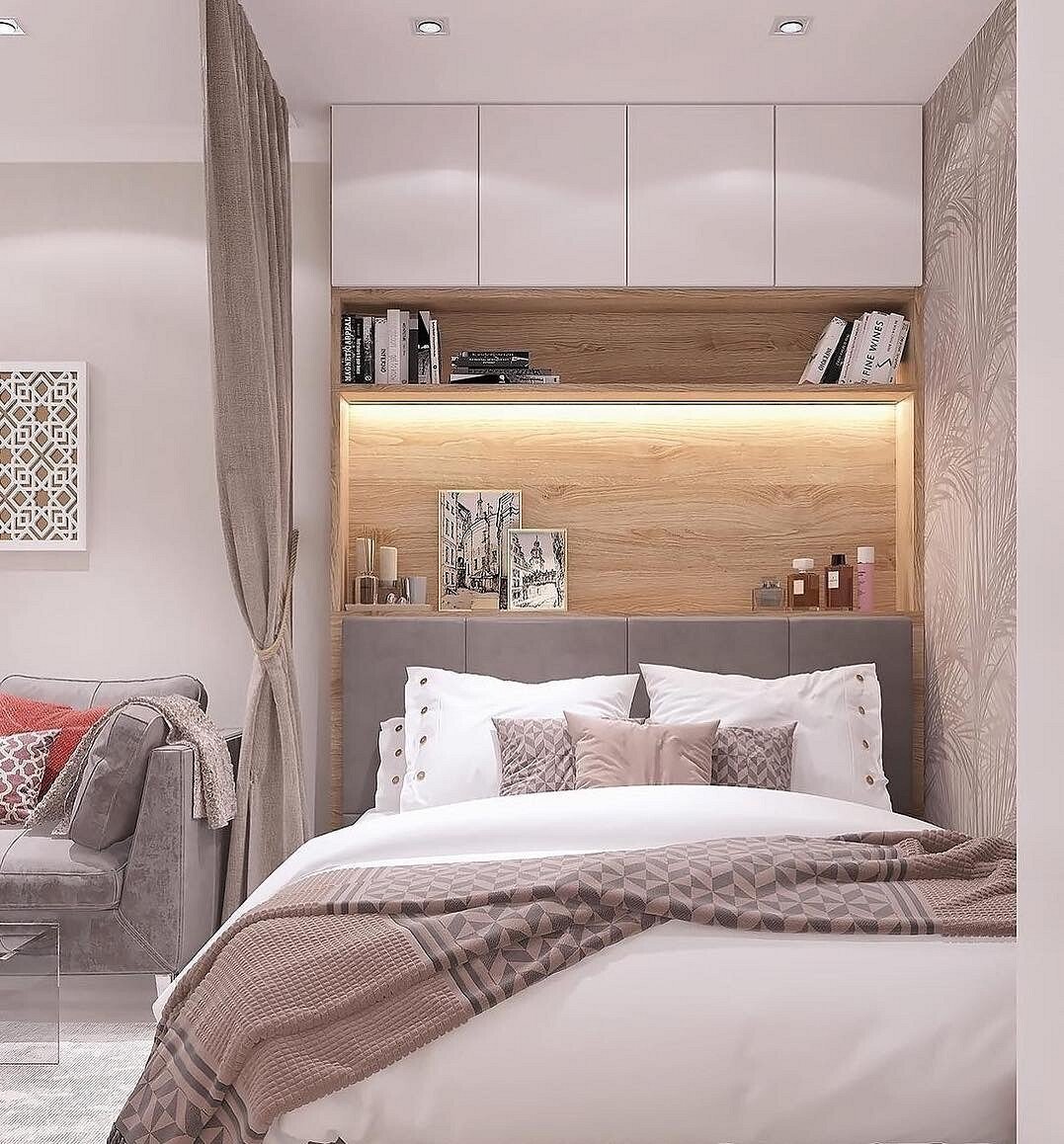 Подвесные шкафы над кроватью