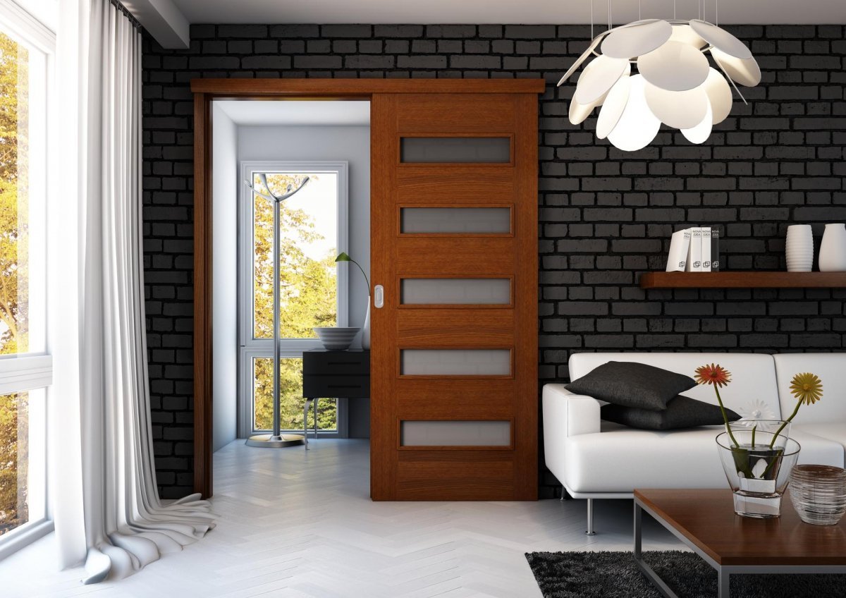 Интерьер комнаты с дверью