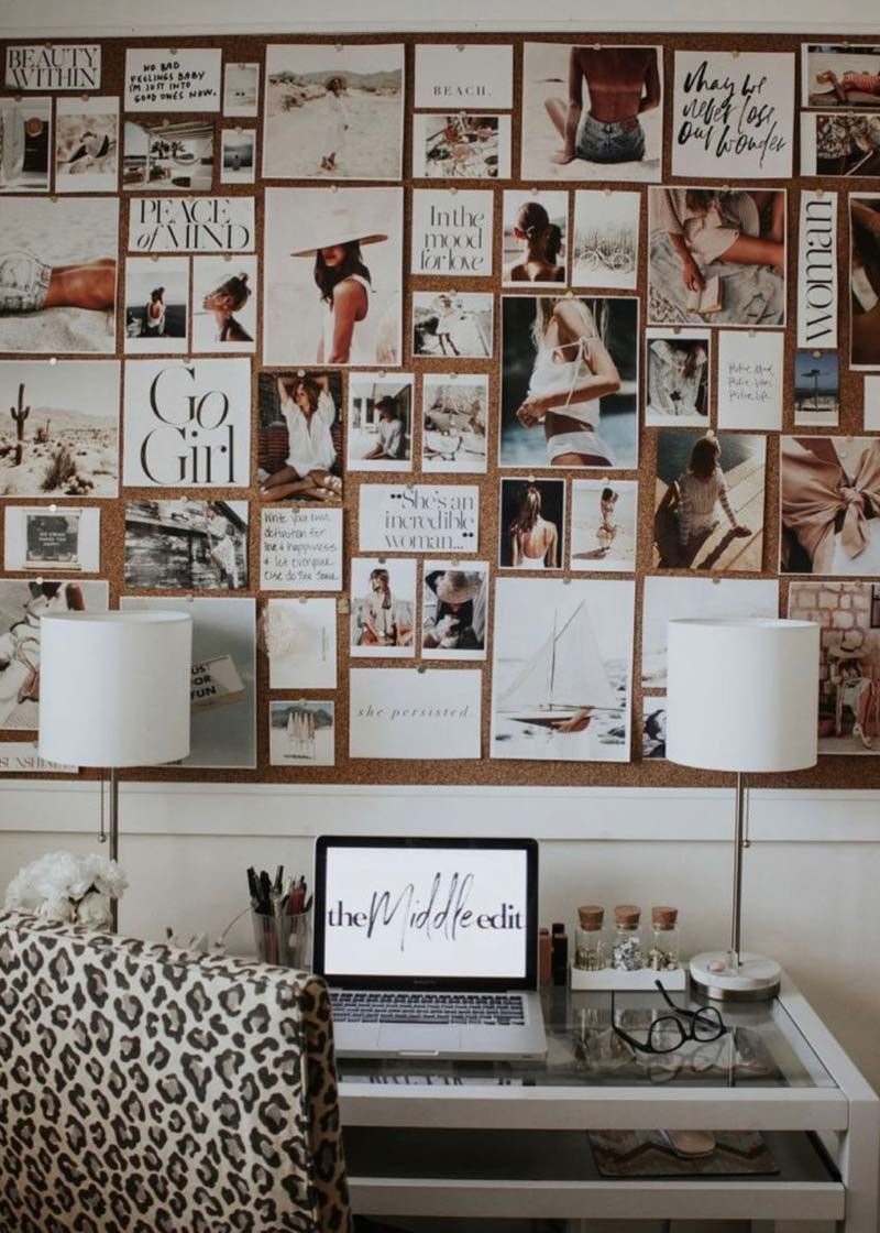 Коллаж на пробковой доске