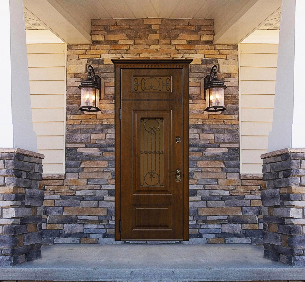 Отделка входной двери снаружи